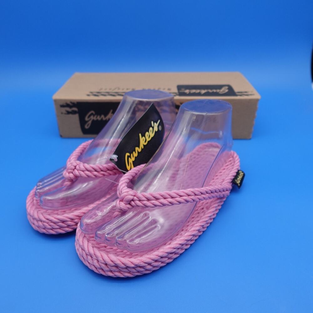 Gurkee’s Tobago Thong Rope Sandals Women’s Size 6 Pink New With Box